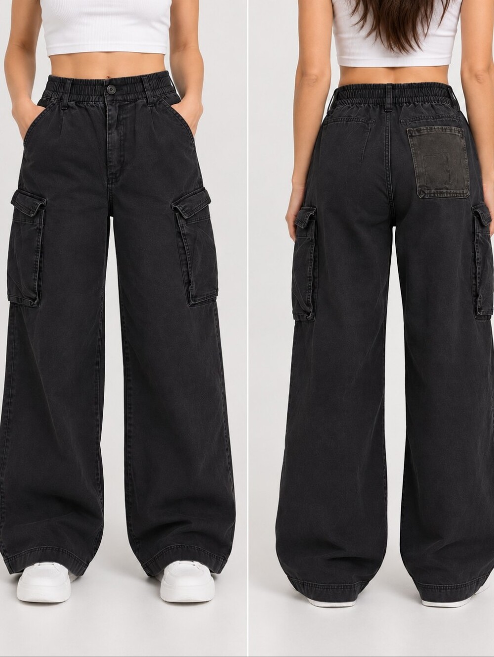 Old Navy Women’s Wide Leg Cargo Jeans – Size M